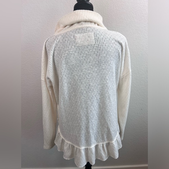 Maeve by Anthropologie Ivory Addie Cowl Neck Ruffle Hem Size Small - Picture 3 of 7